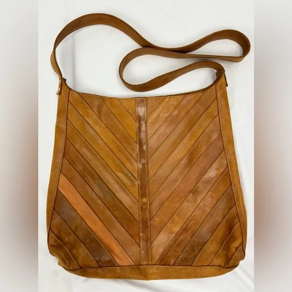 Raven+Lily Brown Leather Crossbody Bag Purse - Picture 1 of 8